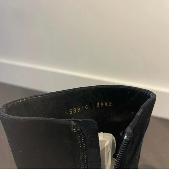 Gucci Black Suede Square Pointed Toe Heel Boots Witchy Grunge Dark Romantic Sz 9 - Picture 13 of 15